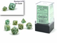 Chessex Marble Mini-Polyhedral 7-Die Set Green/dark green