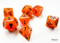 Chessex Vortex Mini-Polyhedral Orange / black 7-Die Set