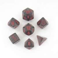 Chessex Translucent Polyhedral 7-Die Set - Smoke/Red