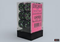 Chessex Brush Paintball 16mm d6 Dice Block with green (12)