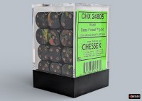 Chessex Brush Deep Forest 12mm d6 Dice Block with gold (36)