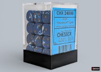 Chessex Brush Wavebreak 12mm d6 Dice Block with gold (36)