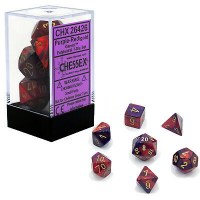 Chessex Gemini Polyhedral 7-Die Set Purple Red/Gold