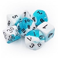 Chessex Gemini Polyhedral 7-Die Set Teal-White/Black