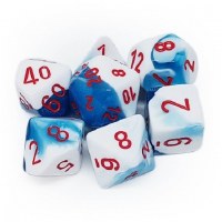 Chessex Gemini Polyhedral 7-Die Set Stral Blue-White/red