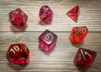 Chessex Gemini Poly 7-Die Set Translucent Red-Violet/Gold