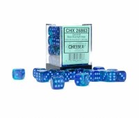 Chessex Gemini 12mm D6 Block (36) Blue/light Blue Lum.