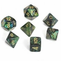 Chessex Scarab Polyhedral 7-Die Set - Jade/Gold