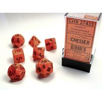 Chessex Vortex Polyhedral 7-Die Set - Orange/Black