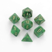 Chessex Vortex Polyhedral 7-Die Set - Green/Gold