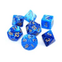 Chessex Vortex Polyhedral 7-Die Set - Blue/Gold