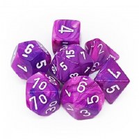 Chessex Festive 7-Die Set Violet w / White