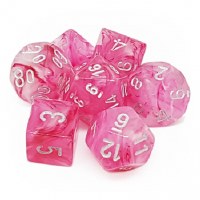 Chessex Ghostly Glow 7-Die Set Pink/Silver