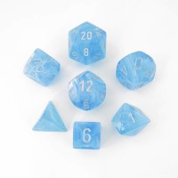 Chessex Luminary Polyhedral 7-Die Set - Sky w/Silver