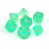 Chessex Borealis Polyhedral 7-Die Set - Light Green/Gold