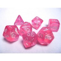 Chessex Borealis Polyhedral 7-Die Set - Pink/Silver