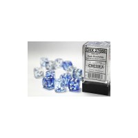 Chessex Nebula 16mm D6 Dice Block Dark Blue/White (12)