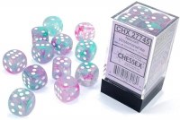 Chessex Nebula 16mm D6 Dice Block Luminary Wisteria/White (12)