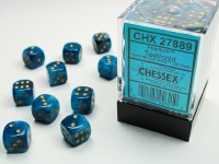 Chessex Phantom 12mm d6 Dice Bock (36) Teal/gold