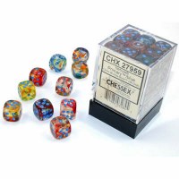 Chessex Nebula Luminary D6 Set - Primary/Blue (36)