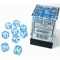 Chessex Borealis Luminary 12mm D6 Blocks Icicle light blue