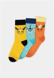 Eevee Evolutions (Vaporeon, Jolteon & Flareon) Socks (3 Pack) - 35/38