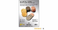 50 Metal Coins - Board Game Upgrade Set