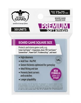 Ultimate Guard Premium Soft Boardgame Sleeves Square (50) 73x73mm