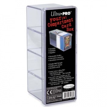 Ultra Pro 4 Compartment Card Storage Box Clear