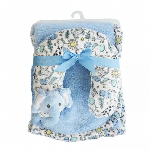 BABY BOY BLANKET &amp; NECK PILLOW