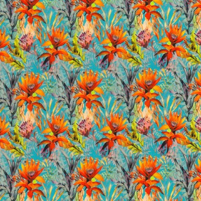 100% Cotton Florals Jade