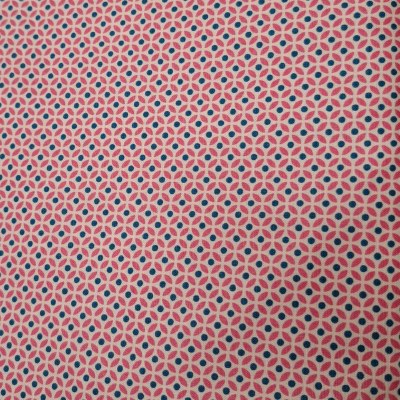 100% Cotton Pink Blue Tile