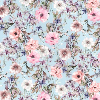 100% Cotton Poplin Print Sky