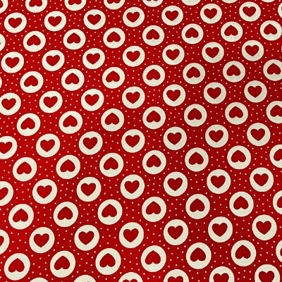 100% Cotton Prints Red Hearts