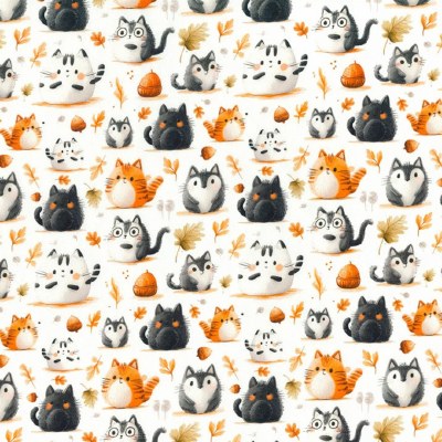 100% Cotton Round Cats