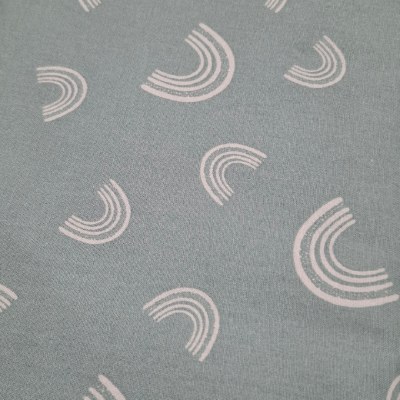100% Cotton Prints Sage Rainbows