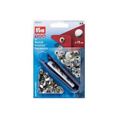 Anorak Snap Fasteners 15mm Silver