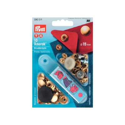 Anorak Snap Fasteners15mm Gold