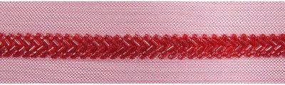 Beads On Mesh Trim Red
