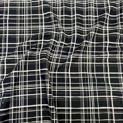 Black Check Viscose Mix