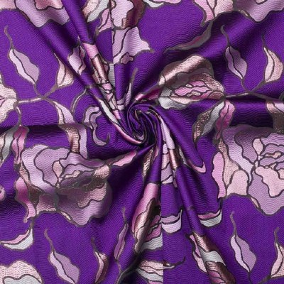 Brocade Matte Floral Purple