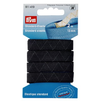 Carded elastic 12mm 2m black