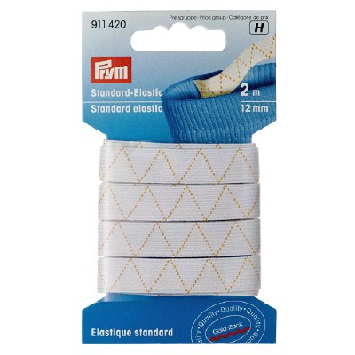 Carded elastic 12mm 2m white