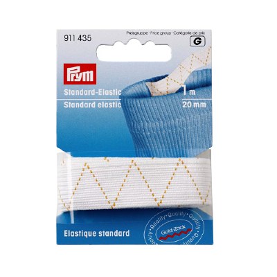 Carded elastic 20mm 1m white