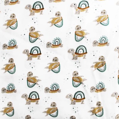 Cute Turtles Flat Double Gauzed