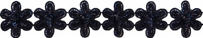 Flower Sequin Trim Navy