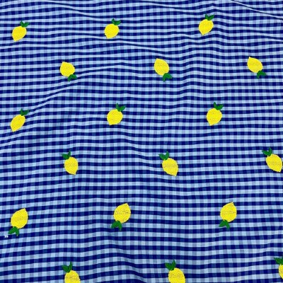 Gingham Lemon Print 91% Organic Cotton
