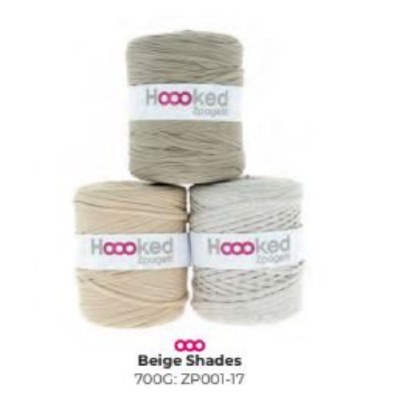 Hooked T-Shirt Yarn Beige Shades