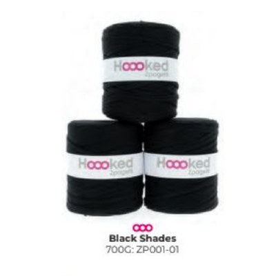 Hooked T-Shirt Yarn Black Shades