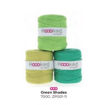 Hooked T-Shirt Yarn Green Shades